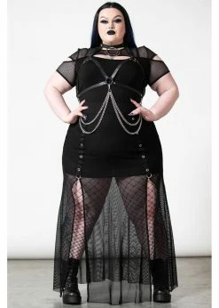 Killstar Paragon Fishnet Maxi Skirt Black -KILLSTAR Sales Store killstar KSRA005583 paragon maxi skirt blk 0 1024x1024