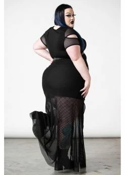 Killstar Paragon Fishnet Maxi Skirt Black -KILLSTAR Sales Store killstar KSRA005583 paragon maxi skirt blk 2 1024x1024