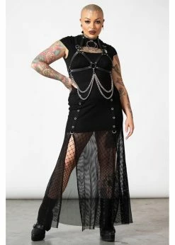 Killstar Paragon Fishnet Maxi Skirt Black -KILLSTAR Sales Store killstar KSRA005583 paragon maxi skirt blk 3 1024x1024