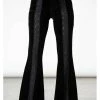 Killstar Verna Velvet Flare Trousers Black