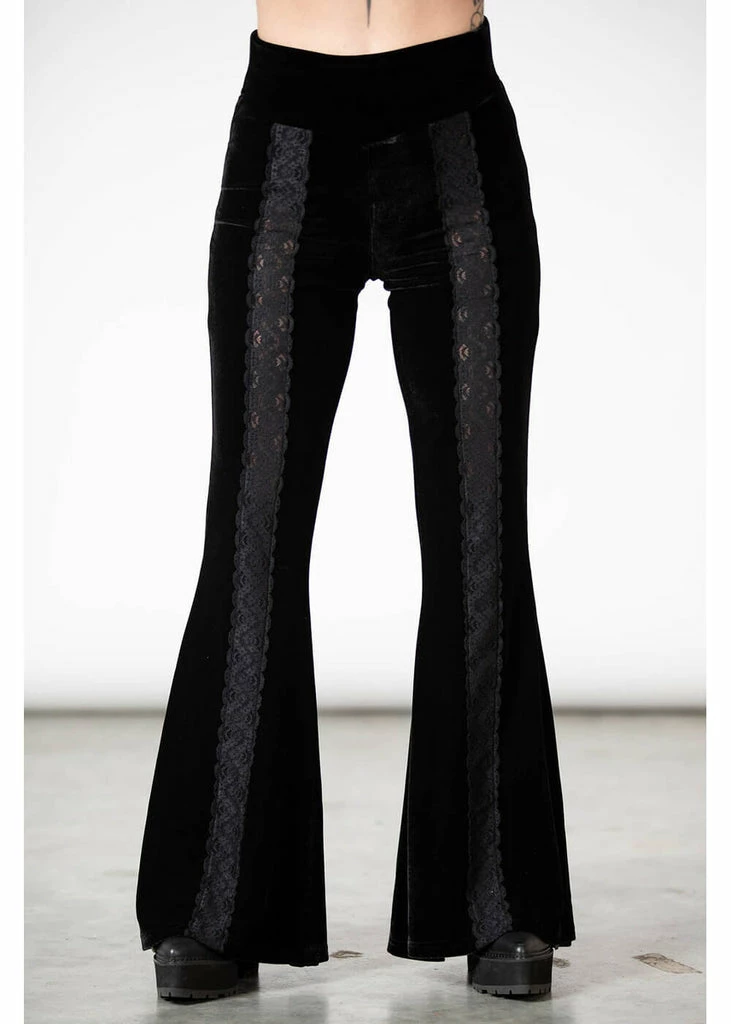 Killstar Verna Velvet Flare Trousers Black 3 Killstar Verna Velvet Flare Trousers Black
