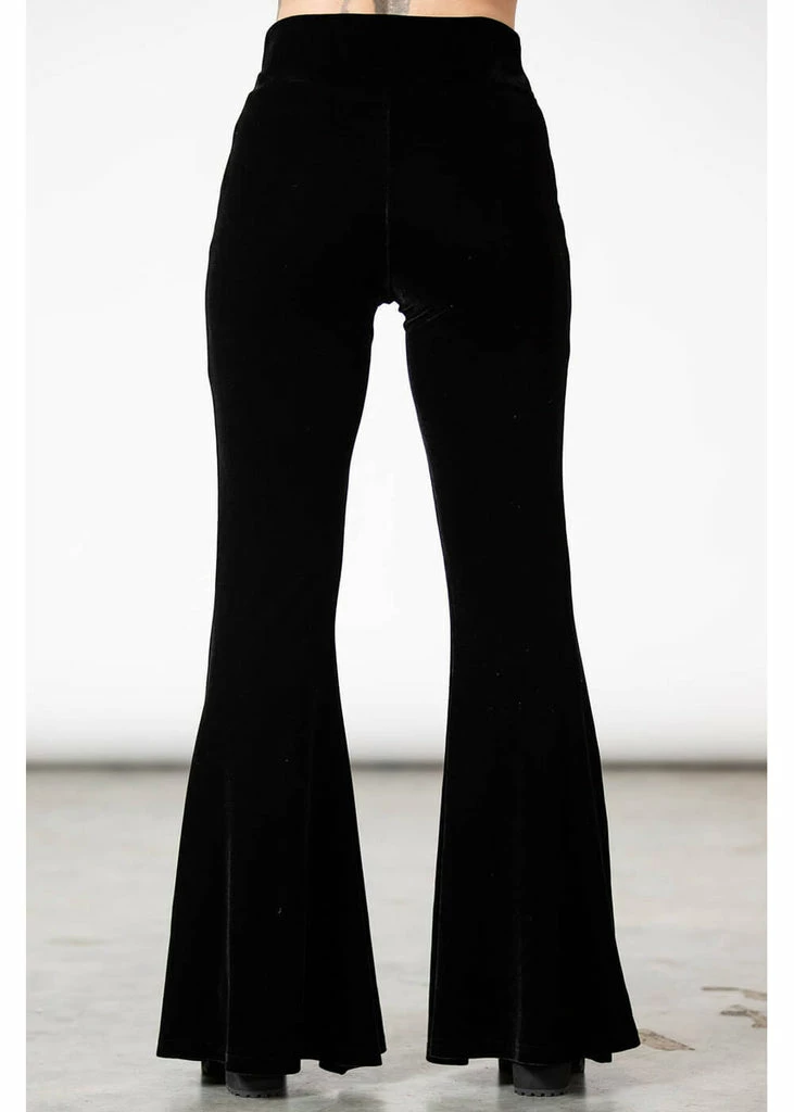 Killstar Verna Velvet Flare Trousers Black 7 Killstar Verna Velvet Flare Trousers Black - Image 5