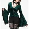 Killstar Aetheling Unicorn Velvet 70's Top Emerald Green -KILLSTAR Sales Store killstar KSRA006456 aetheling top emerald 1 1024x1024