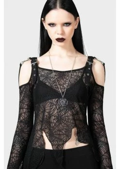 Killstar Webstera Spiderweb Top Black -KILLSTAR Sales Store killstar KSRA006998 webstera top blk 2 1024x1024