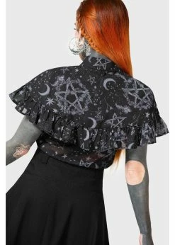 Killstar Lunar Soul Blouse Black -KILLSTAR Sales Store killstar KSRA007091 lunar soul blouse blk 4 1024x1024