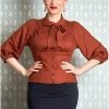 Miss Candyfloss Kristin Amber 40's Blouse Rust -KILLSTAR Sales Store miss candyfloss 1219bel kristin amber blouse brick 0 1024x1024