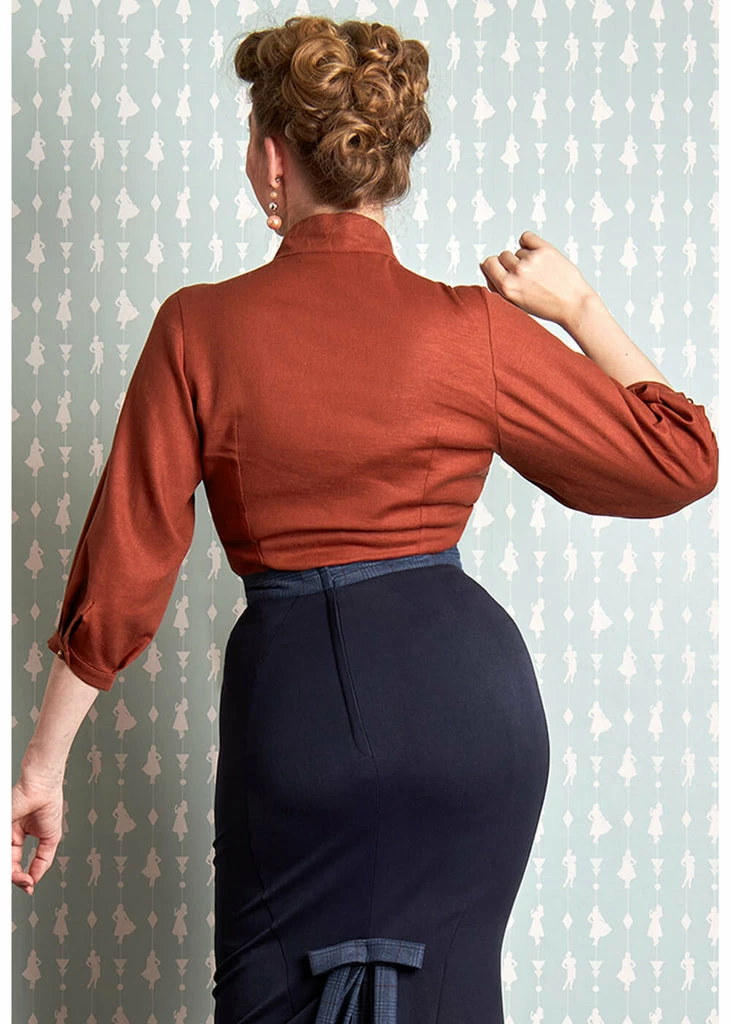 Miss Candyfloss Kristin Amber 40's Blouse Rust 7 Miss Candyfloss Kristin Amber 40's Blouse Rust - Image 5