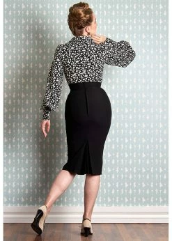 Miss Candyfloss Kamilla Lou 50's Pencil Skirt Black -KILLSTAR Sales Store miss candyfloss 1246pl black kamilla pencil skirt blk 3 1024x1024