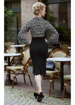 Miss Candyfloss Kamilla Lou 50's Pencil Skirt Black -KILLSTAR Sales Store miss candyfloss 1246pl black kamilla pencil skirt blk 5 1024x1024