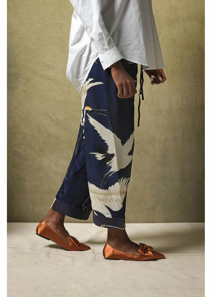 One Hundred Stars Stork Crepe Trousers Navy 3 One Hundred Stars Stork Crepe Trousers Navy