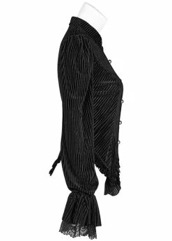 Punk Rave The Manor Velvet Blouse Black -KILLSTAR Sales Store punk rave WY1041CCF the manor blouse blk 2 1024x1024