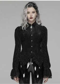 Punk Rave The Manor Velvet Blouse Black -KILLSTAR Sales Store punk rave WY1041CCF the manor blouse blk 9 1024x1024