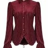 Punk Rave The Manor Velvet Blouse Red