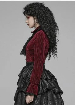 Punk Rave The Manor Velvet Blouse Red -KILLSTAR Sales Store punk rave WY1041CCF the manor blouse red 1 f75d2b4c d547 4326 ab61 1a66752e3d76 1024x1024