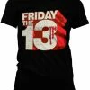 Retro Movies Friday The 13th Logo Girly T-Shirt Black