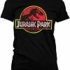 Retro Movies Jurassic Park Logo Girly T-Shirt Black