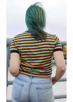 Run & Fly Rainbow Crop T-Shirt Multicolour -KILLSTAR Sales Store run and fly JM1797 rainbow crop tshirt mul 1 1024x1024