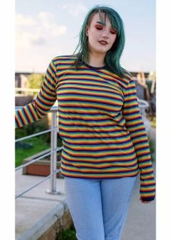 Run And Fly Retro Rainbow 70's T-Shirt Multicolour