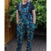 Run And Fly Dinosaur Rainbow 60's Dungarees Black