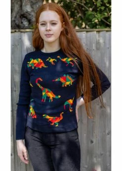 Run And Fly Geo Rainbow Dinoaur 60's Jumper Navyblue -KILLSTAR Sales Store run fly JM2036 geo rainbow dino jumper navy 1 016c08d6 b3cc 4d52 b758 dfe8cf3639d6 1024x1024