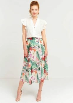 Smashed Lemon Floral Paradise 70's A-Line Skirt White -KILLSTAR Sales Store smashed lemon 21021 floral paradise skirt wt 2 1024x1024