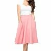 Steady Clothing High Waist Thrills 50's Swing Skirt Blush Pink