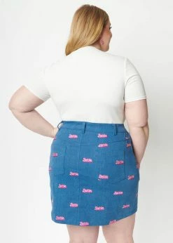 Unique Vintage X Barbie Logo What A Classic Denim 60's Mini Skirt Blue 13 Unique Vintage X Barbie Logo What A Classic Denim 60's Mini Skirt Blue -KILLSTAR Sales Store unique vintage K1508WB0 barbie logo denim mini skirt blue 2 1024x1024