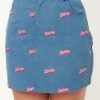 Unique Vintage X Barbie Logo What A Classic Denim 60's Mini Skirt Blue